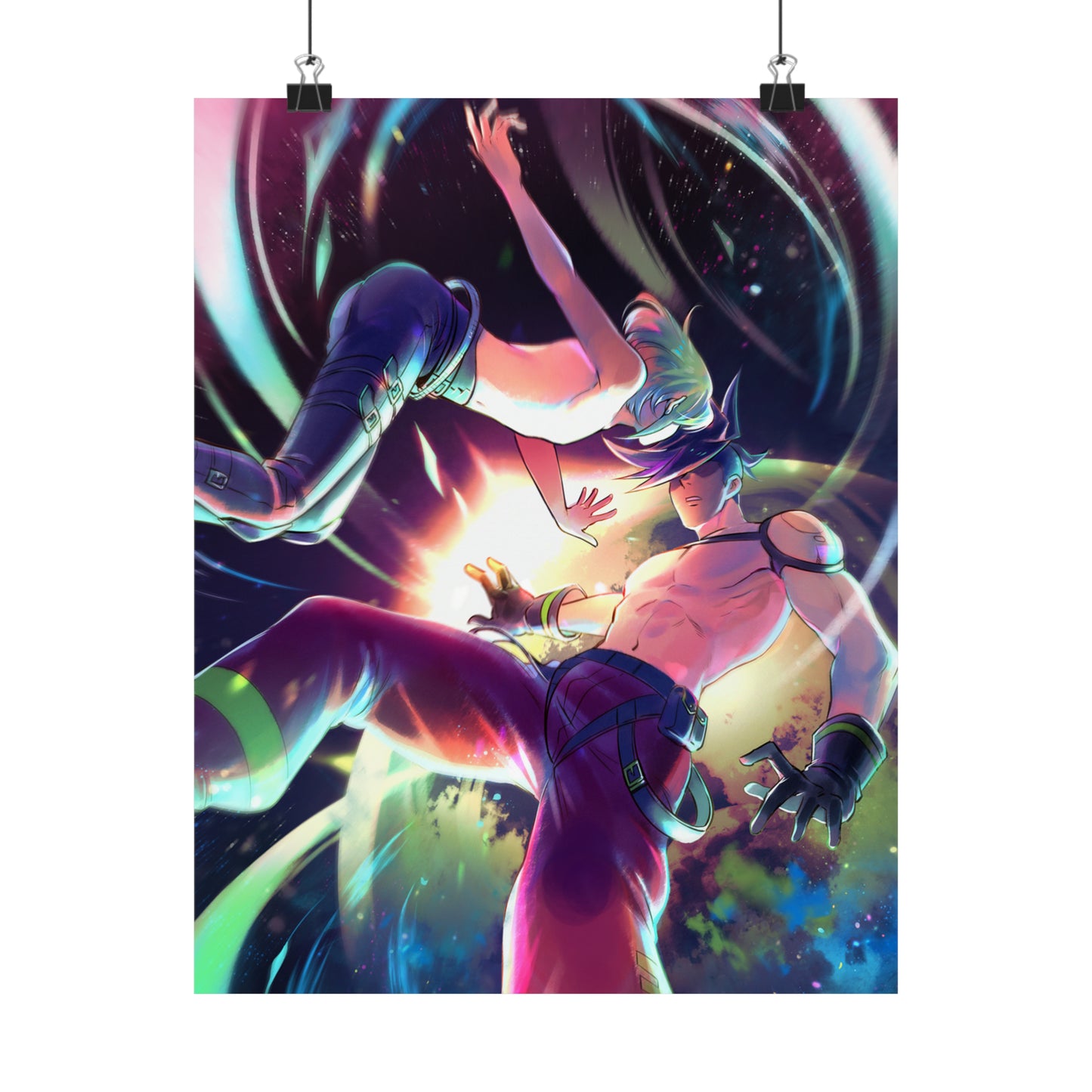 Promare Anime Poster - Lio and Galo Wall Art Print - Manga Decor - Premium Matte Vertical Poster