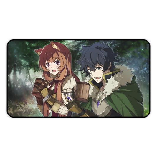 The Rising of the Shield Hero Desk Mat - Raphtalia and Naofumi Iwatani Anime Mousepad - Non Slip Manga Playmat