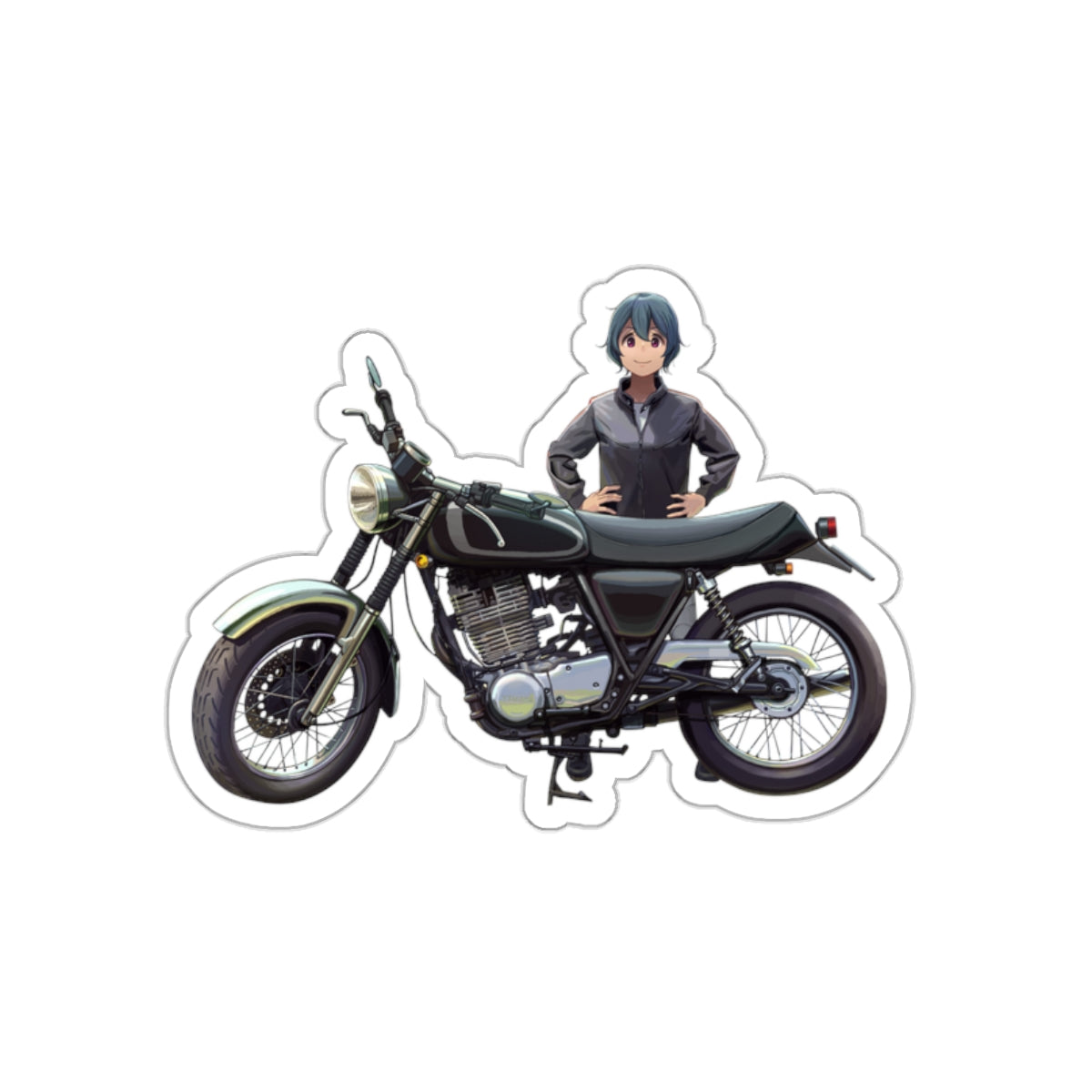 Autocollant imperméable Yuru Camp - Autocollant en vinyle Anime Laid Back Camp - Autocollant de voiture Biker Saki Shima - Autocollant pour ordinateur portable Yurucamp - Autocollant Manga