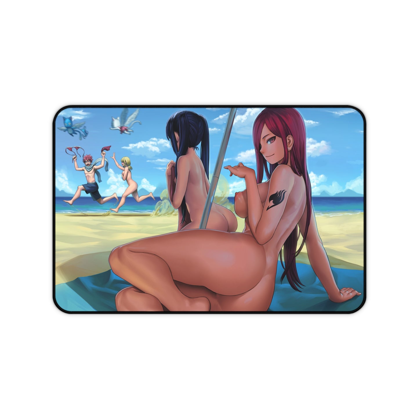 Fairy Tail Ecchi Mousepad - Nude Erza Scarlet And Friends - Large Desk Mat - MTG Playmat