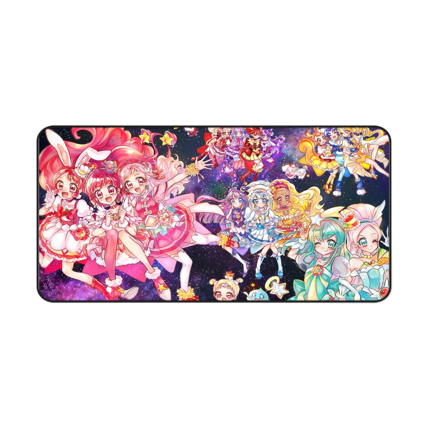 Pretty Cure Anime Desk Mat - All Star Characters Precure Mousepad - Non Slip Playmat