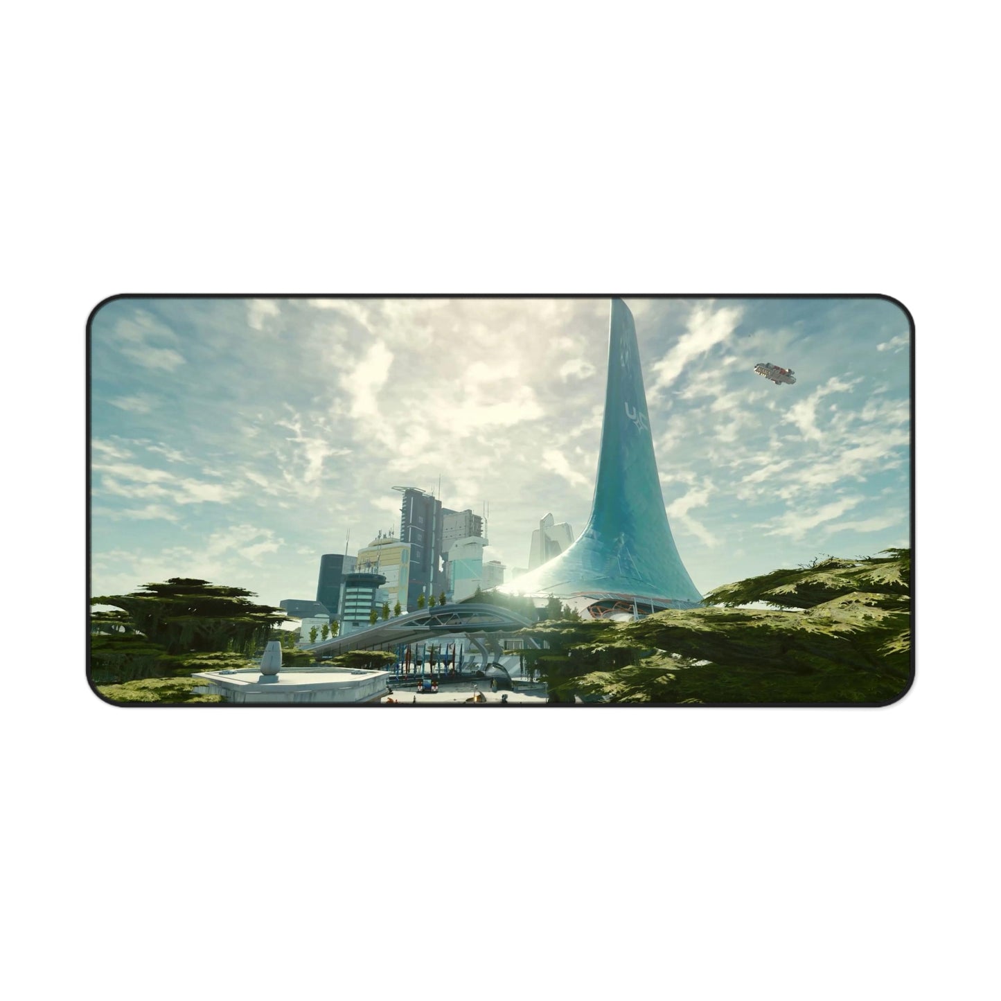 Starfield Desk Mat - New Atlantis XXL Gaming Mousepad - Non Slip Gamer Playmat - Sci Fi Art Gift