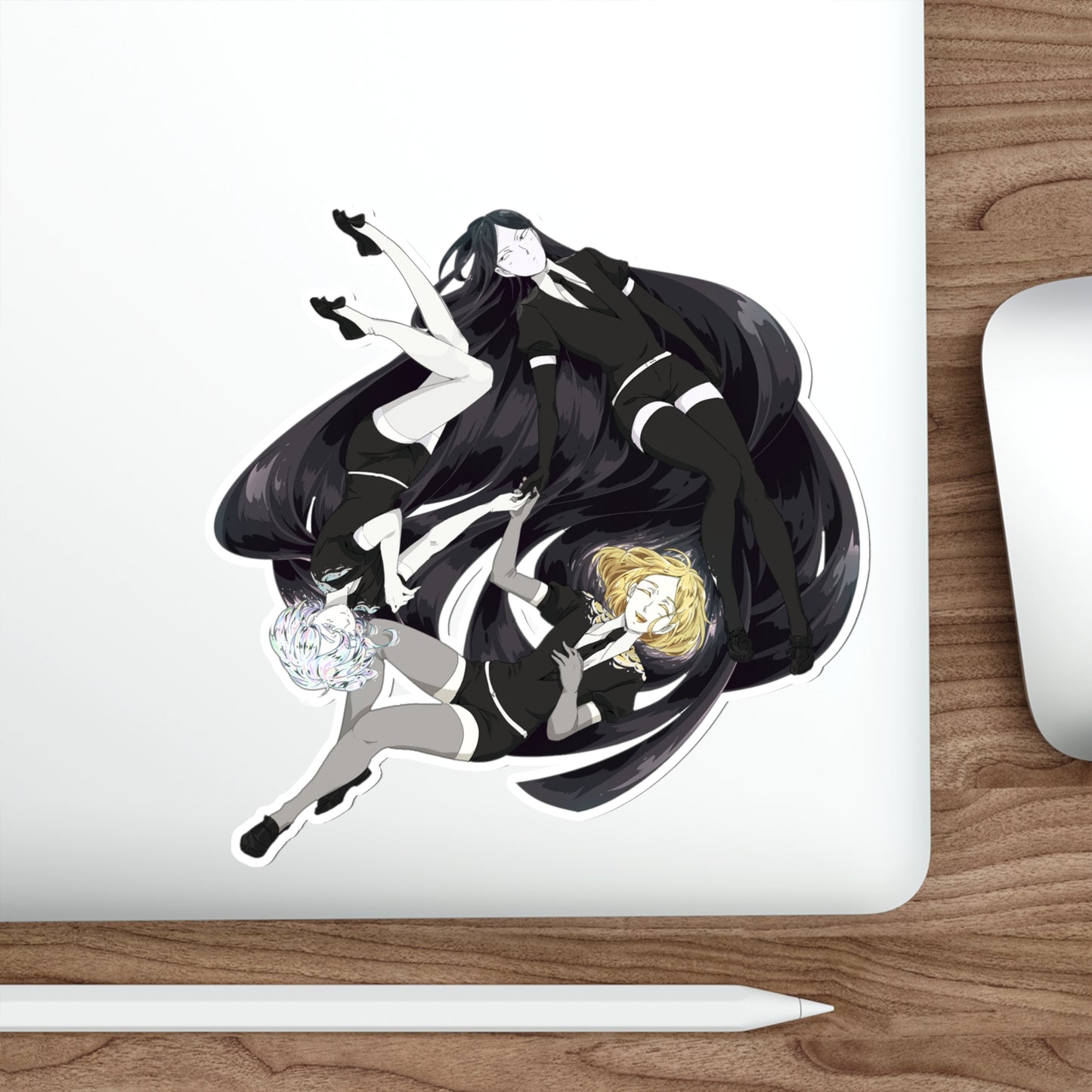 Land of the Lustrous Waterproof Sticker - Diamond Bort and Yellow Diamond Houseki no Kuni Anime Vinyl Decal