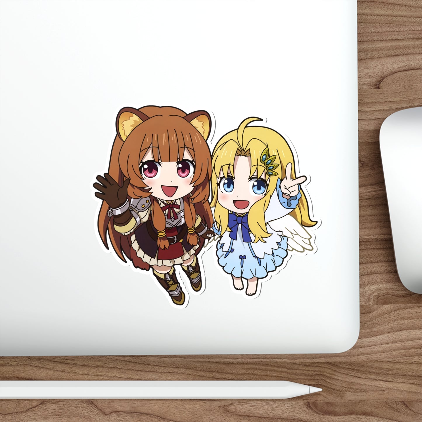 The Rising of the Shield Hero Waterproof Sticker - Chibi Raphtalia and Firo Anime Vinyl Decal - Car Bumper Sticker - Laptop Sticker