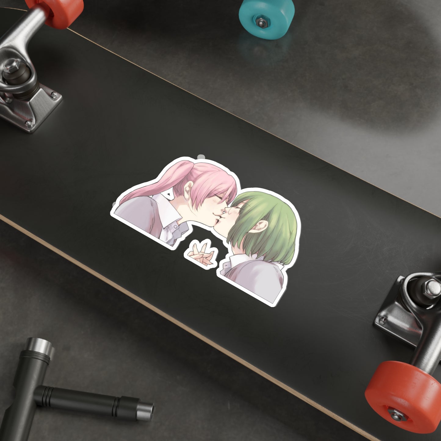 Horimiya Waterproof Sticker - Remi Ayasaki and Sakura Kouno Kissing Anime Vinyl Decal