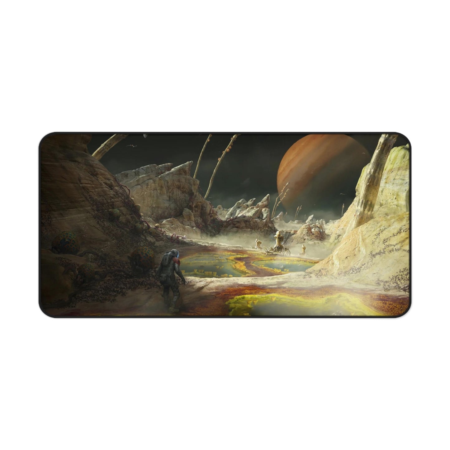 Starfield Mousepad - Space Planet Exploration Concept Art - XXL Gaming Desk Mat - Non Slip Gamer Playmat