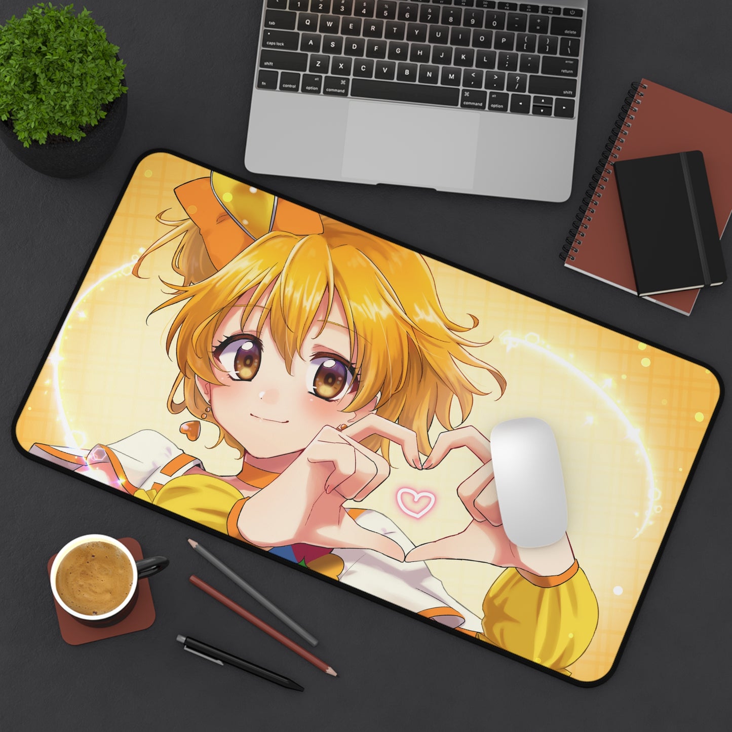 Fresh Pretty Cure Anime Desk Mat - Yamabuki Inori Cure Pine Precure Mousepad - Non Slip Playmat