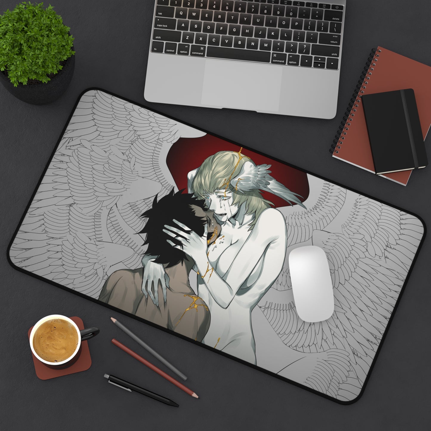 Devilman Crybaby Desk Mat - Akira and Satan Lovers - XXL Anime Mousepad - Manga Desk Pad