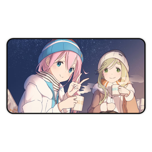 Yuru Camp Desk Mat - Laid Back Camp XXL Gaming Mousepad - Non Slip Yurucamp Playmat - Kawaii Anime Gift - Nadeshiko and Aoi