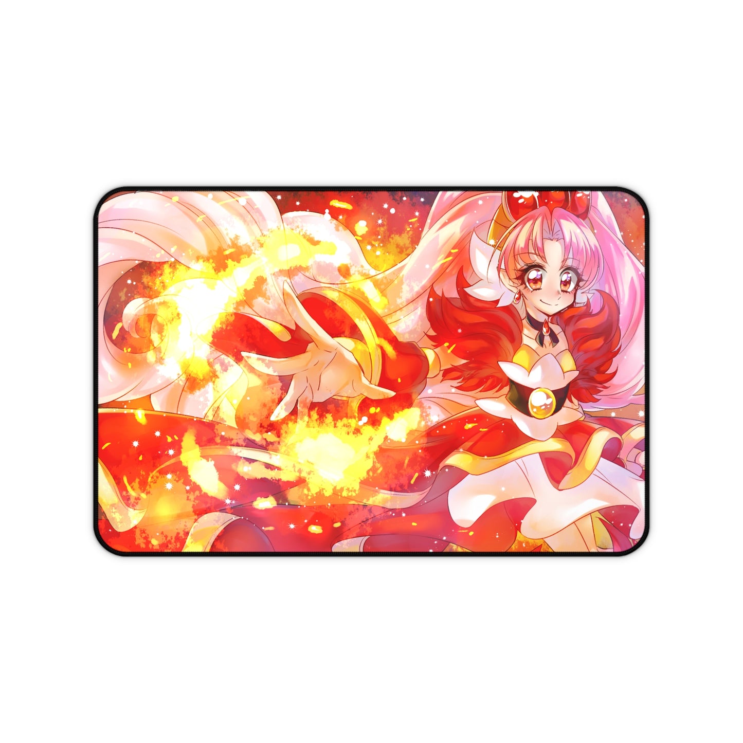 Go Princess Pretty Cure Anime Desk Mat - Cure Scarlet Precure Mousepad - Non Slip Playmat