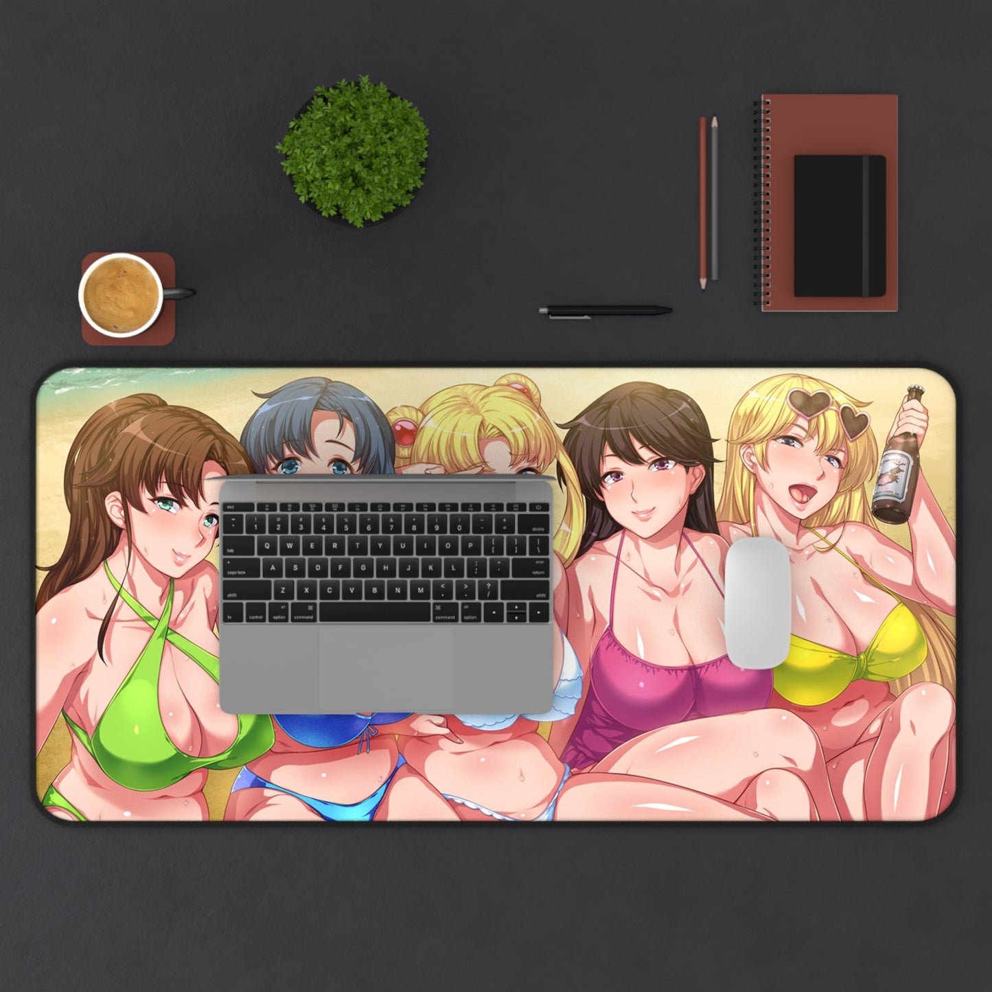 Sailor Moon Desk Mat - Ecchi Bikini Waifus Anime Mousepad - Non Slip Sexy Manga Playmat