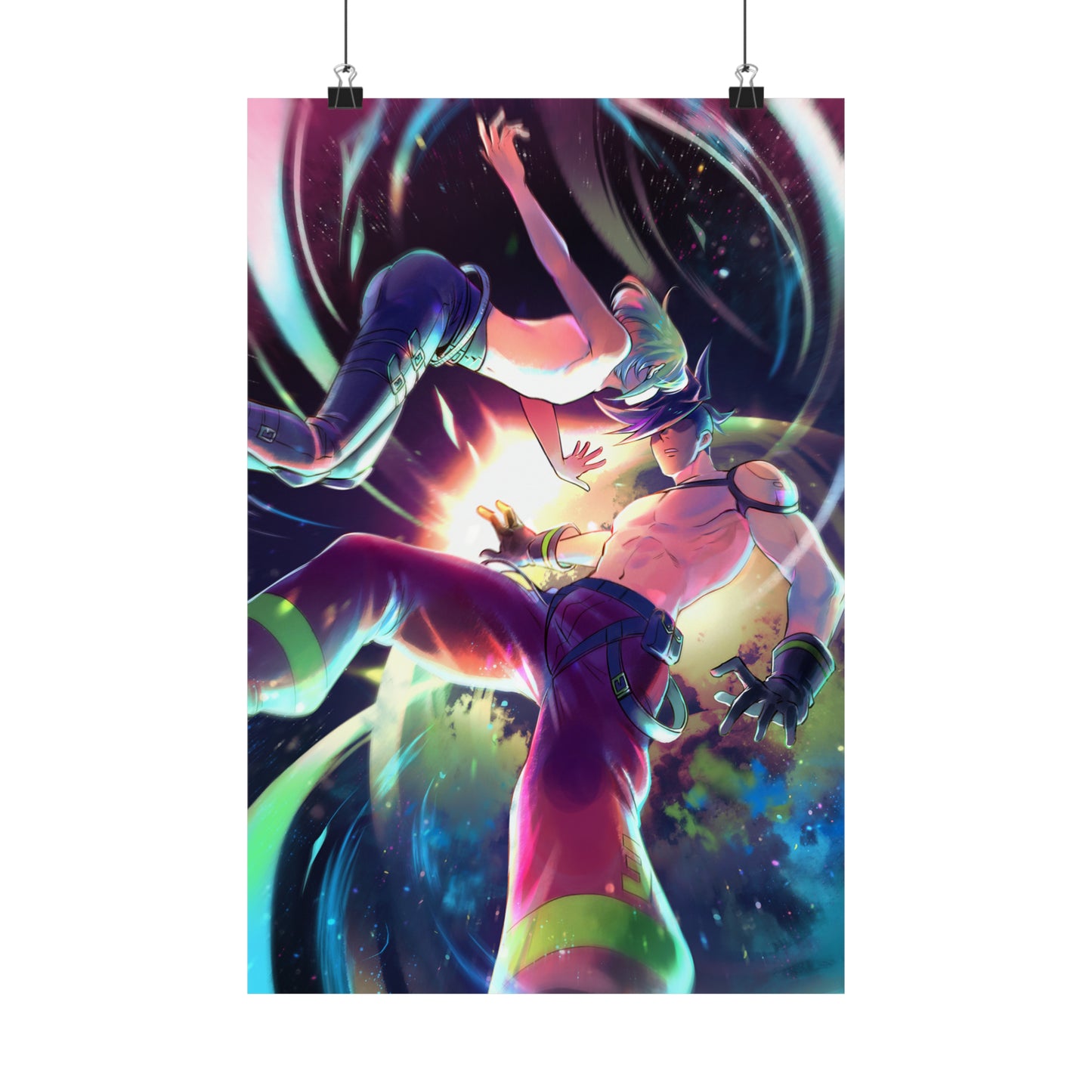 Promare Anime Poster - Lio and Galo Wall Art Print - Manga Decor - Premium Matte Vertical Poster