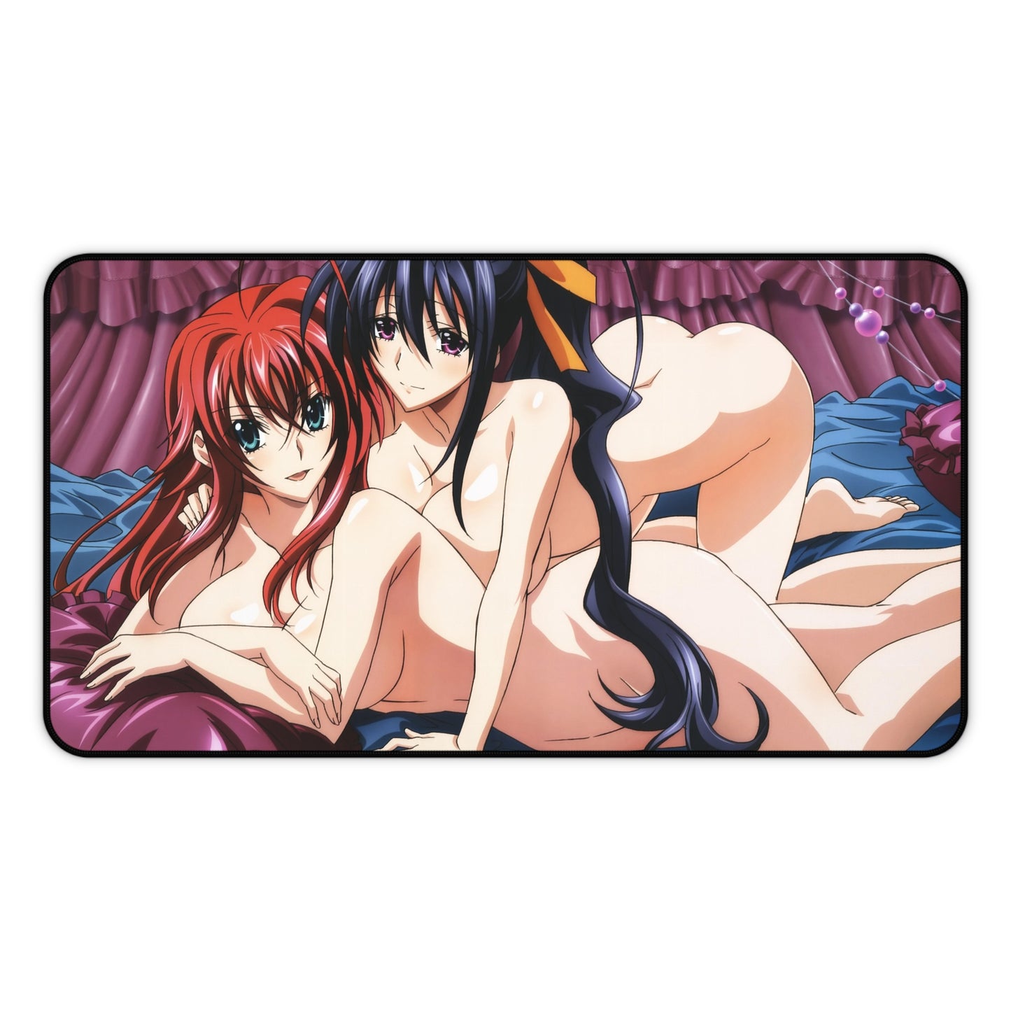 Tapis de souris sexy High School Dxd - Rias Gremory nue et Akeno Himejima Ecchi Tapis de bureau - Yuri Highschool Dxd Playmat