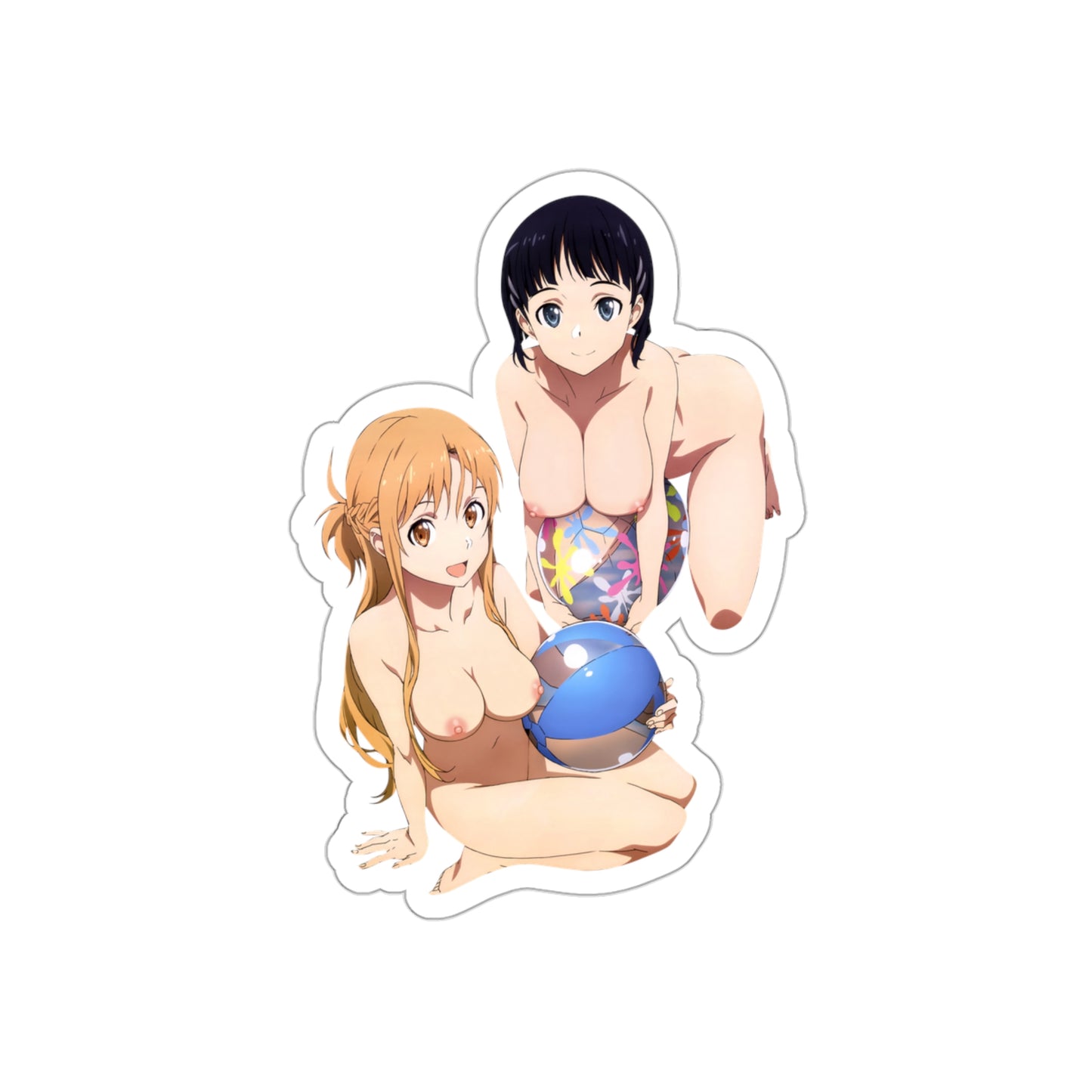 Sword Art Online Nude Kirigaya Suguha and Asuna Waterproof Sticker - Ecchi Vinyl Decal