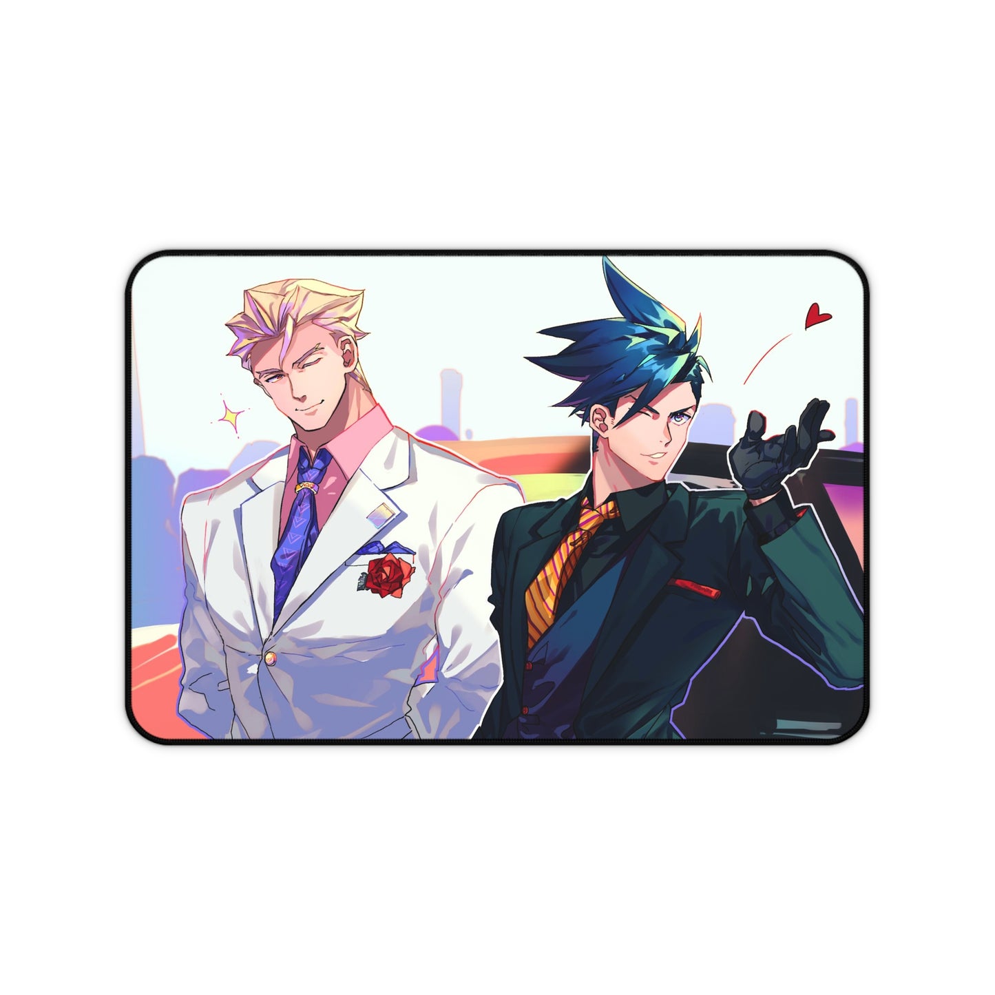 Promare Desk Mat - Kray and Galo Husbandos Anime Mousepad - Non Slip Manga Playmat