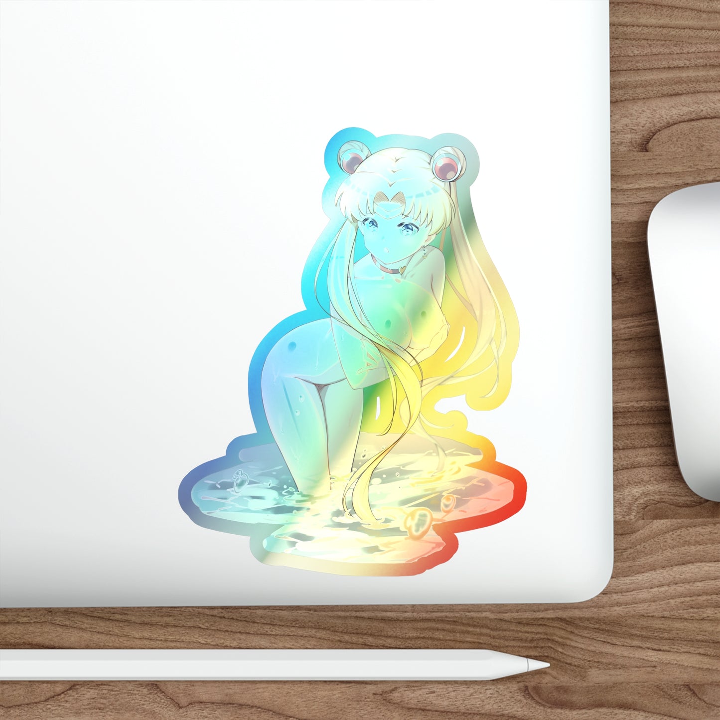 Holographic Sailor Moon Sticker - Sexy Nude Usagi Tsukino - Ecchi Holographic Car Decal