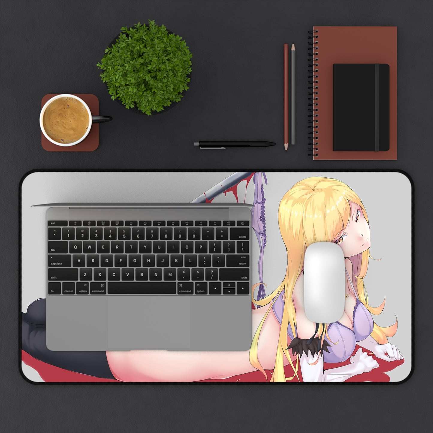 Monogatari Series Ecchi Mousepad - Nude Shinobu Oshino - Large Desk Mat