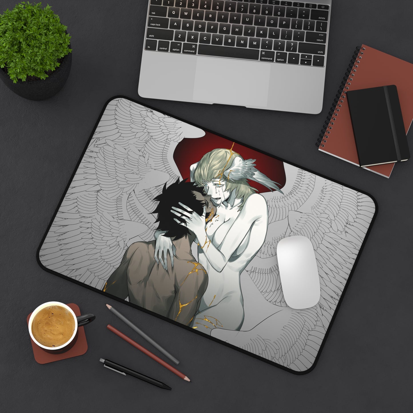 Devilman Crybaby Desk Mat - Akira and Satan Lovers - XXL Anime Mousepad - Manga Desk Pad