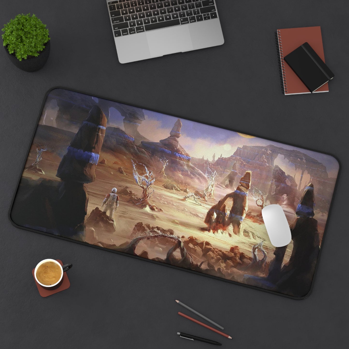 Starfield Mousepad - Biome Exploration Concept Art - XXL Gaming Desk Mat - Non Slip Gamer Playmat