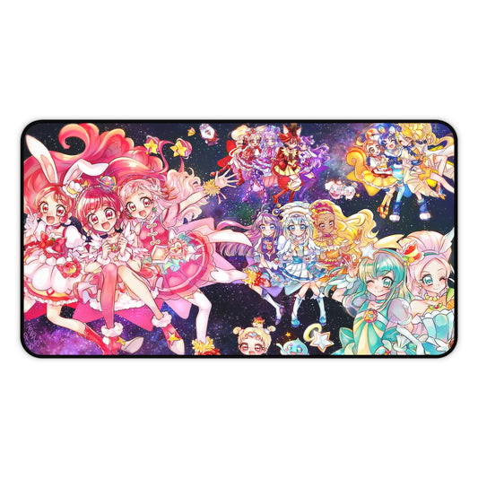 Pretty Cure Anime Desk Mat - All Star Characters Precure Mousepad - Non Slip Playmat