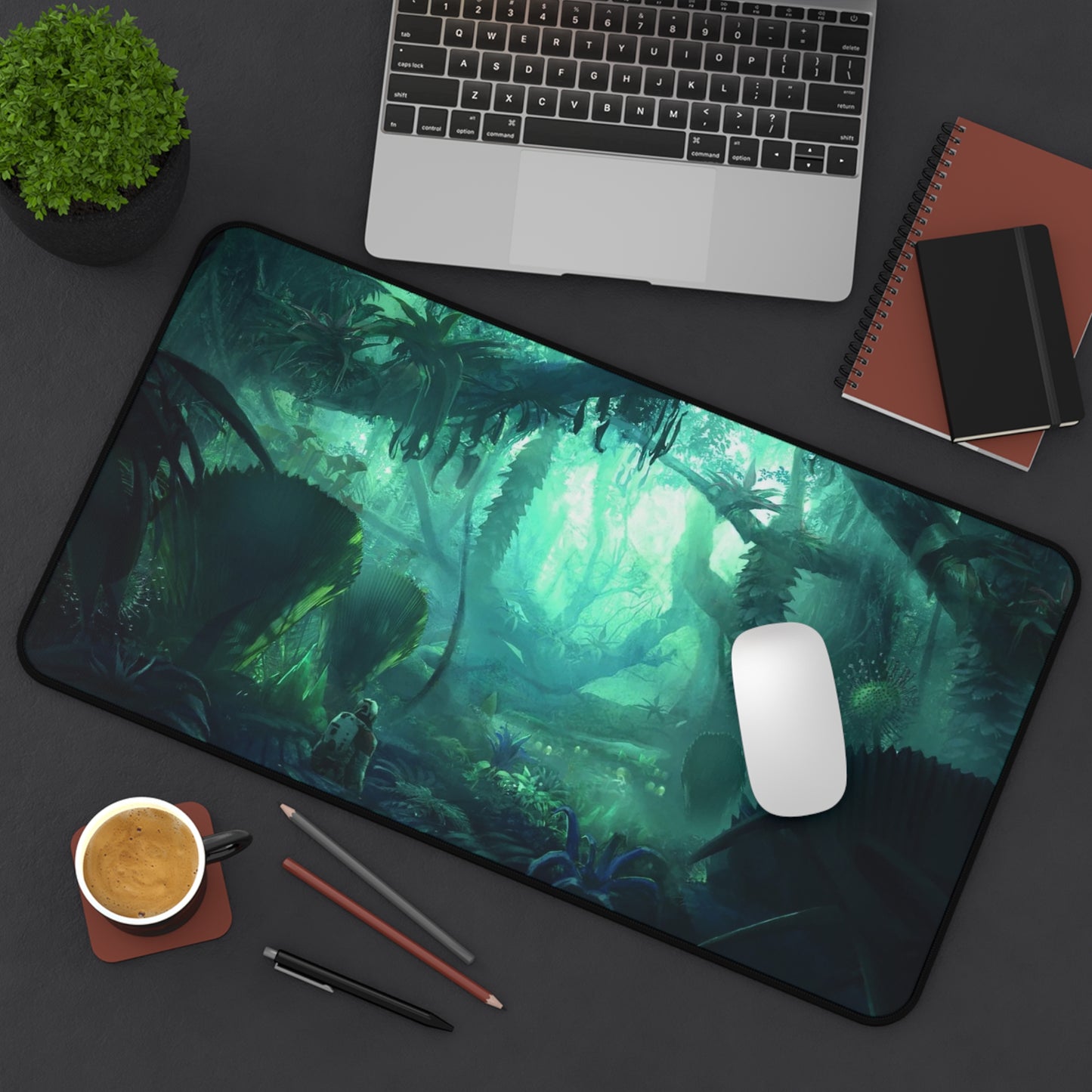 Starfield Mousepad - Jungle Planet Exploration Concept Art - XXL Gaming Desk Mat - Non Slip Gamer Playmat