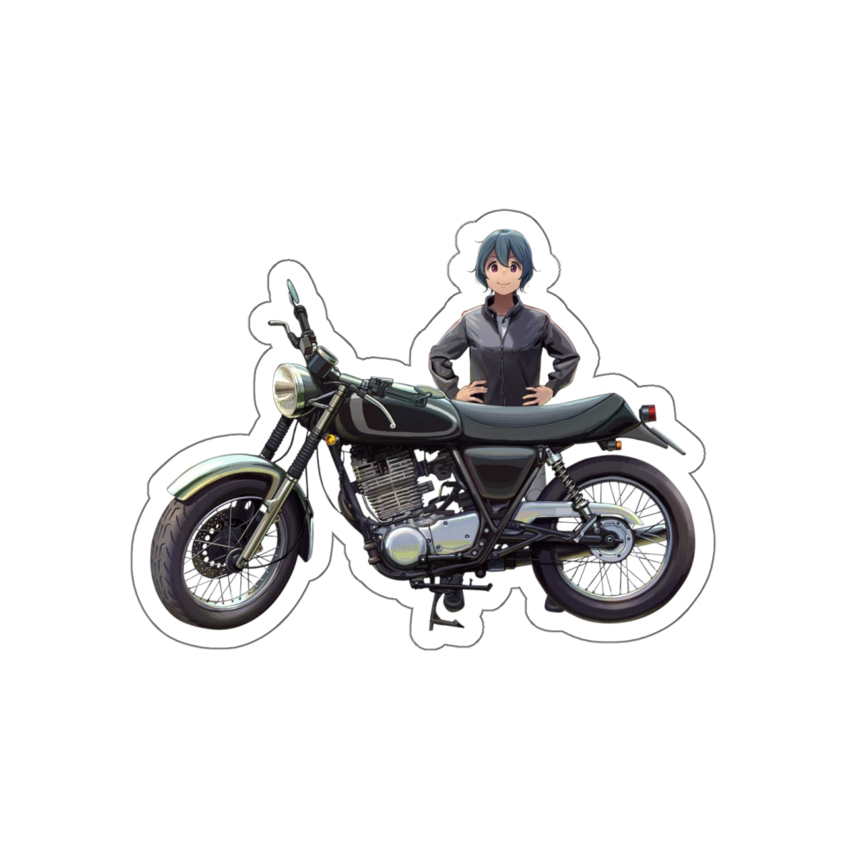 Autocollant imperméable Yuru Camp - Autocollant en vinyle Anime Laid Back Camp - Autocollant de voiture Biker Saki Shima - Autocollant pour ordinateur portable Yurucamp - Autocollant Manga