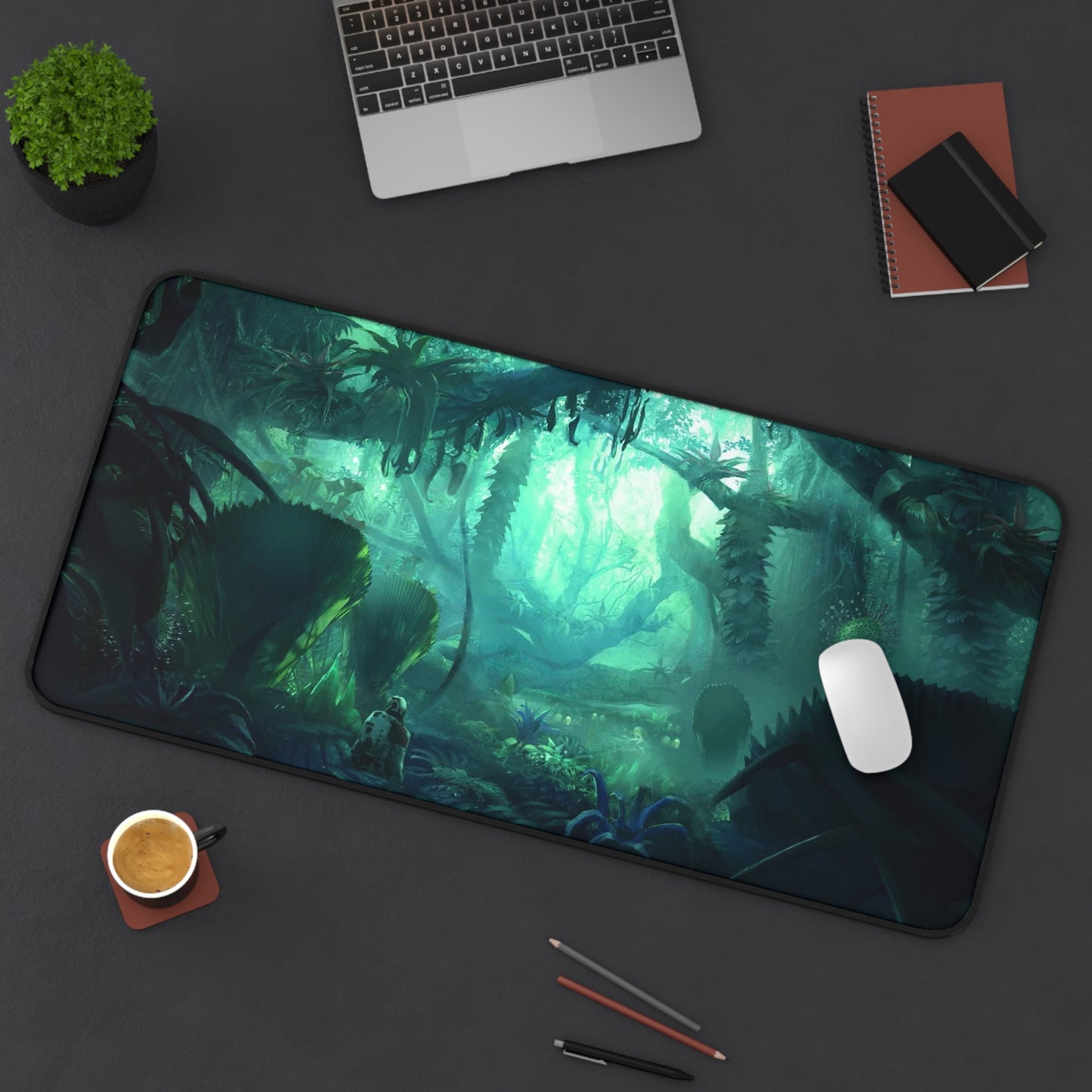 Starfield Mousepad - Jungle Planet Exploration Concept Art - XXL Gaming Desk Mat - Non Slip Gamer Playmat