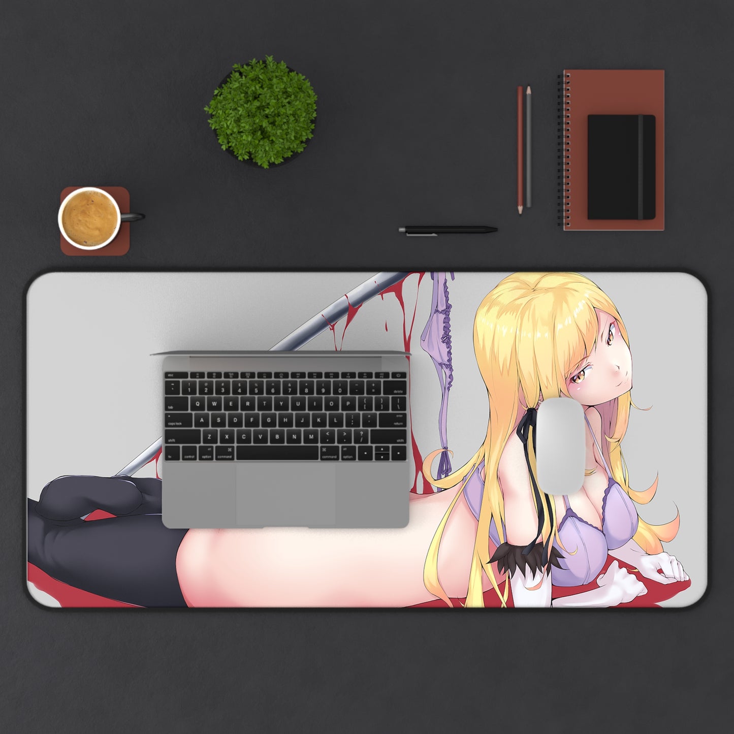 Monogatari Series Ecchi Mousepad - Nude Shinobu Oshino - Large Desk Mat