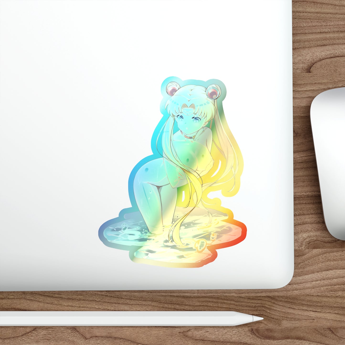 Holographic Sailor Moon Sticker - Sexy Nude Usagi Tsukino - Ecchi Holographic Car Decal