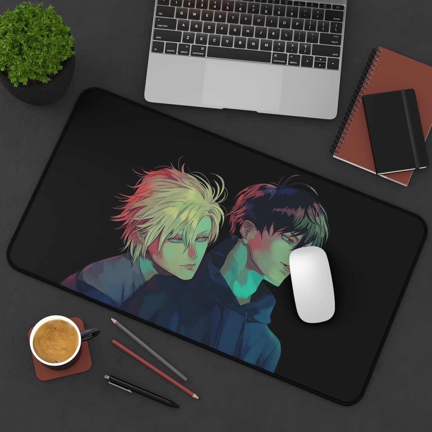 Banana Fish Mousepad - XXL Anime Desk Mat - Ash Lynx and Eiji Okumura Manga Desk Pad