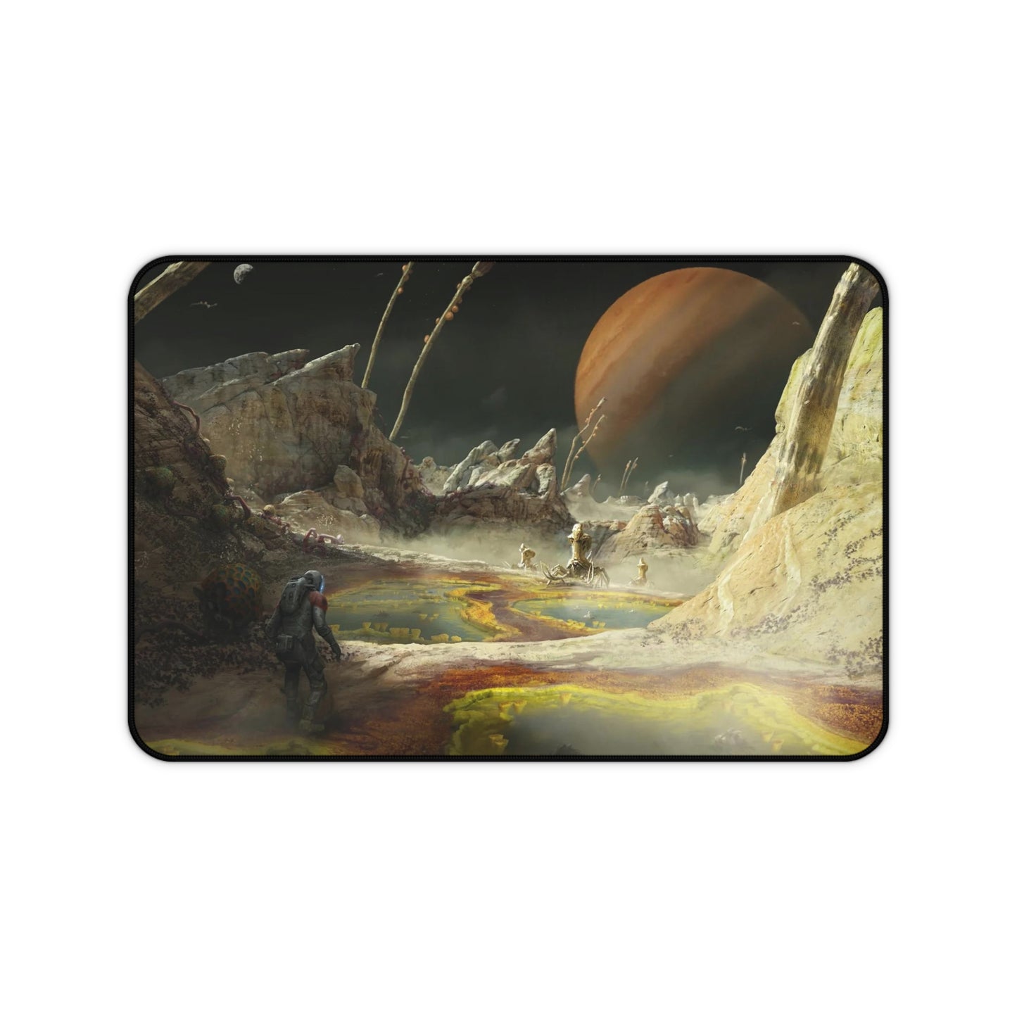 Starfield Mousepad - Space Planet Exploration Concept Art - XXL Gaming Desk Mat - Non Slip Gamer Playmat