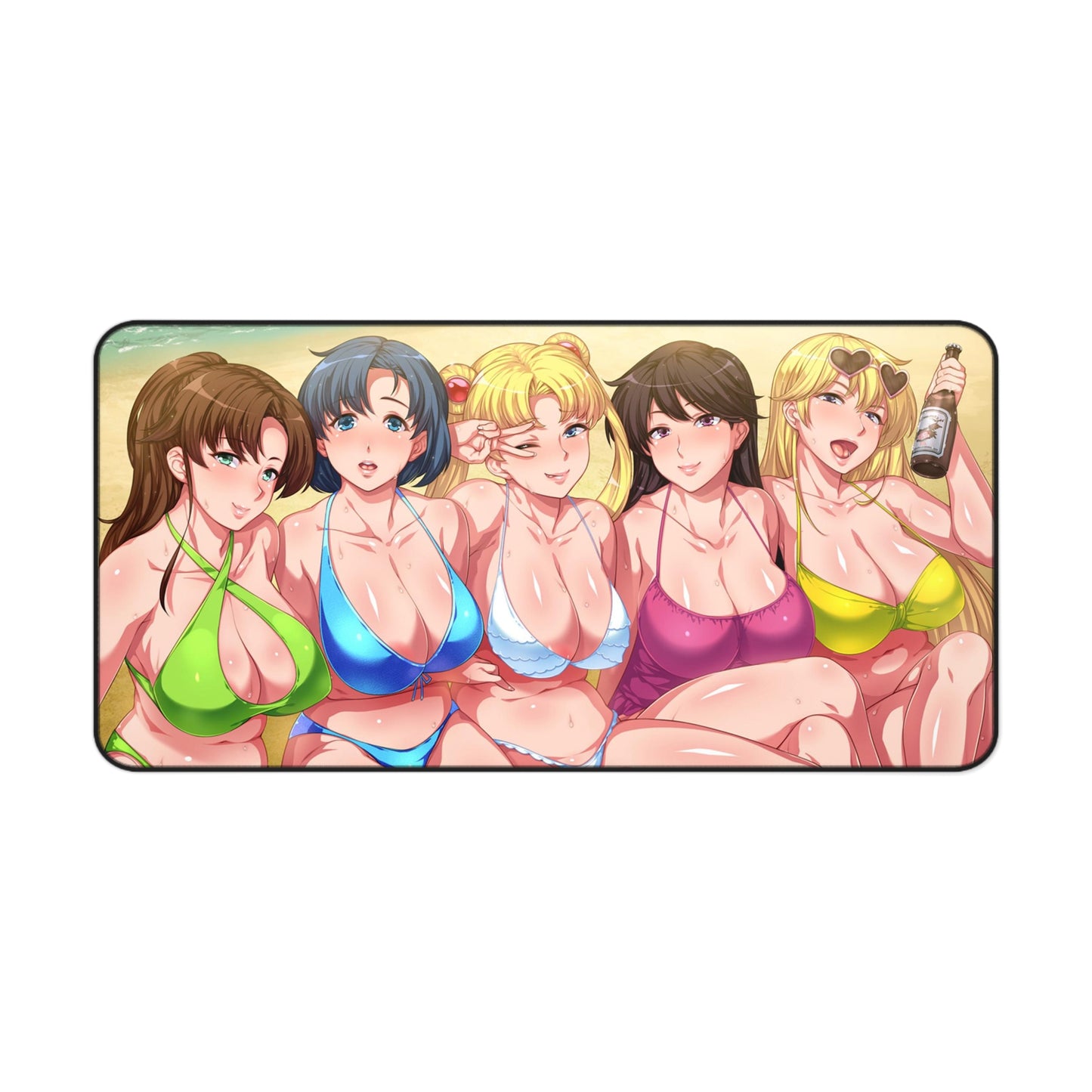 Sailor Moon Desk Mat - Ecchi Bikini Waifus Anime Mousepad - Non Slip Sexy Manga Playmat