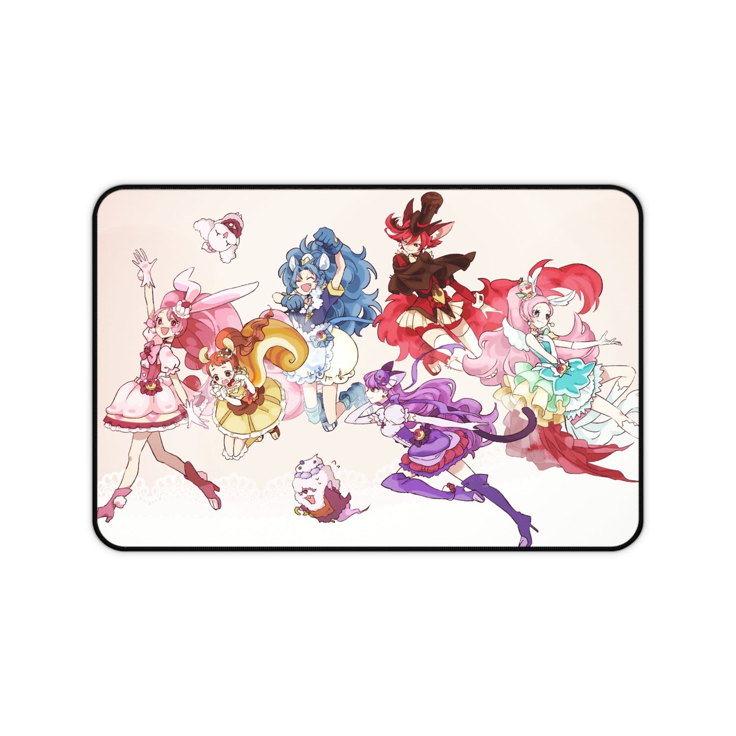 KiraKira Pretty Cure A La Mode Desk Mat - All Cures Characters Mousepad - Non Slip Precure Playmat