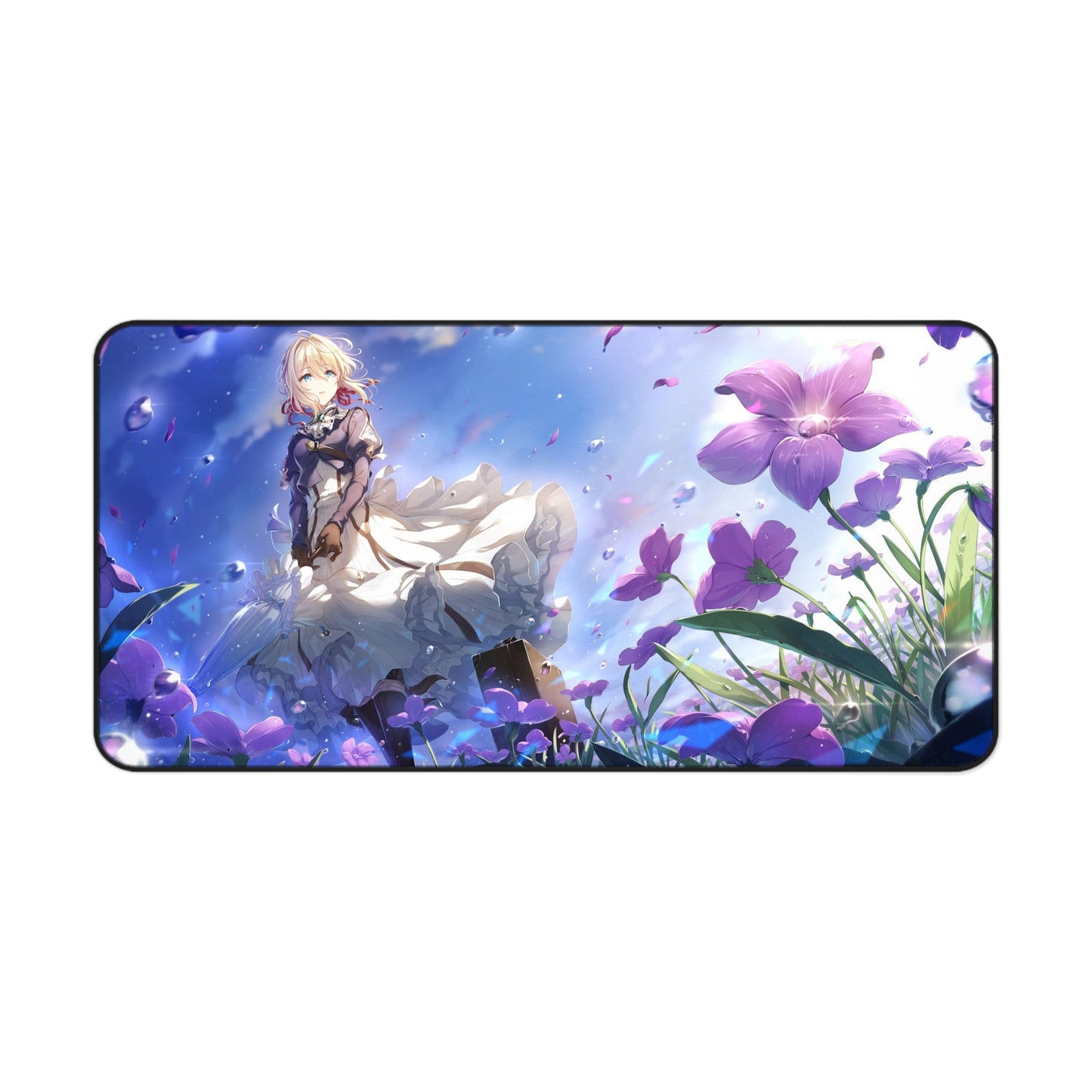 Violet Evergarden Desk Mat - Anime Flowers Field Mousepad -  XXL Gaming Mousepad - Non Slip Manga Playmat