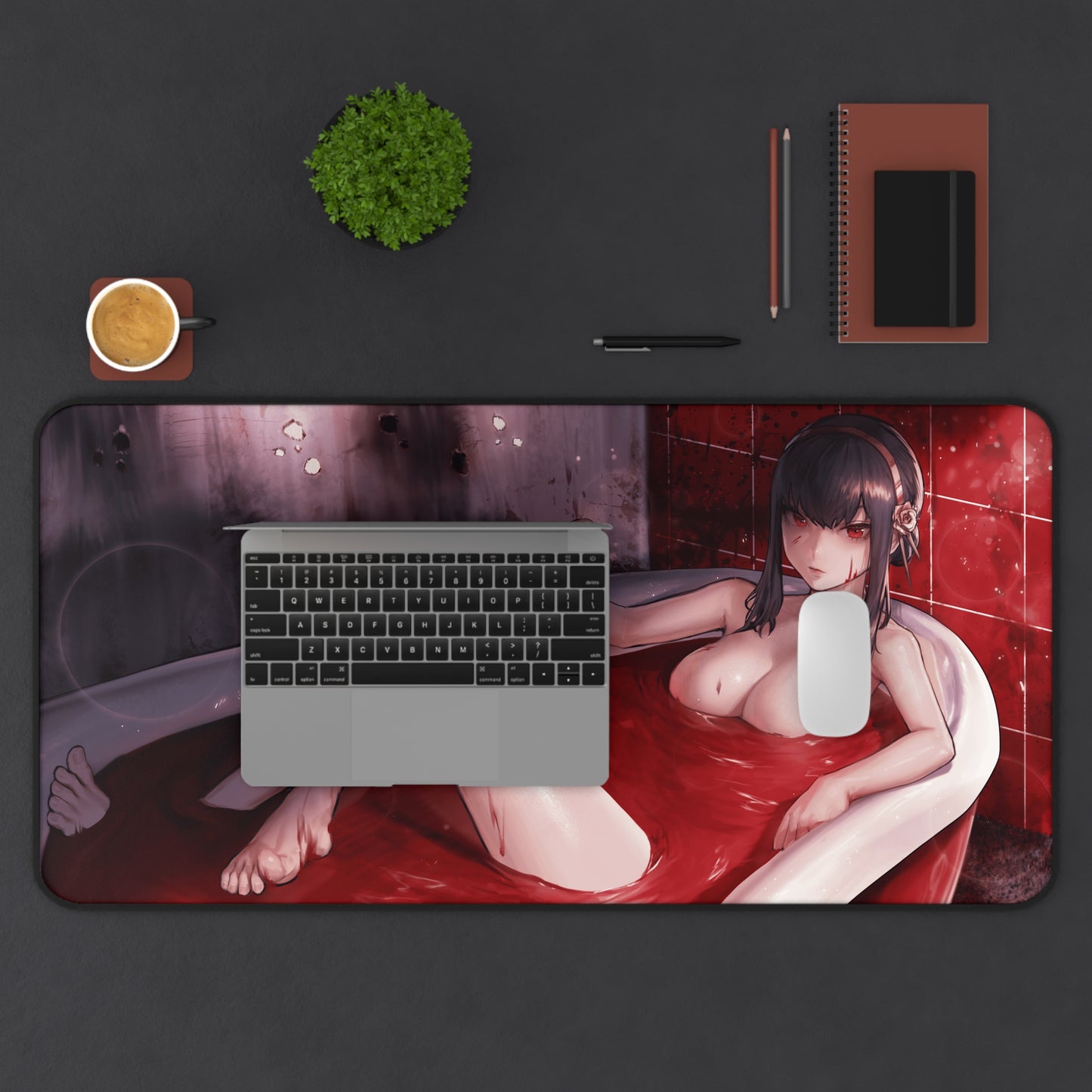 Spy x Family Yor Briar Nude bloody Bath Desk Mat - Non Slip Mousepad - Sexy Girl Playmat