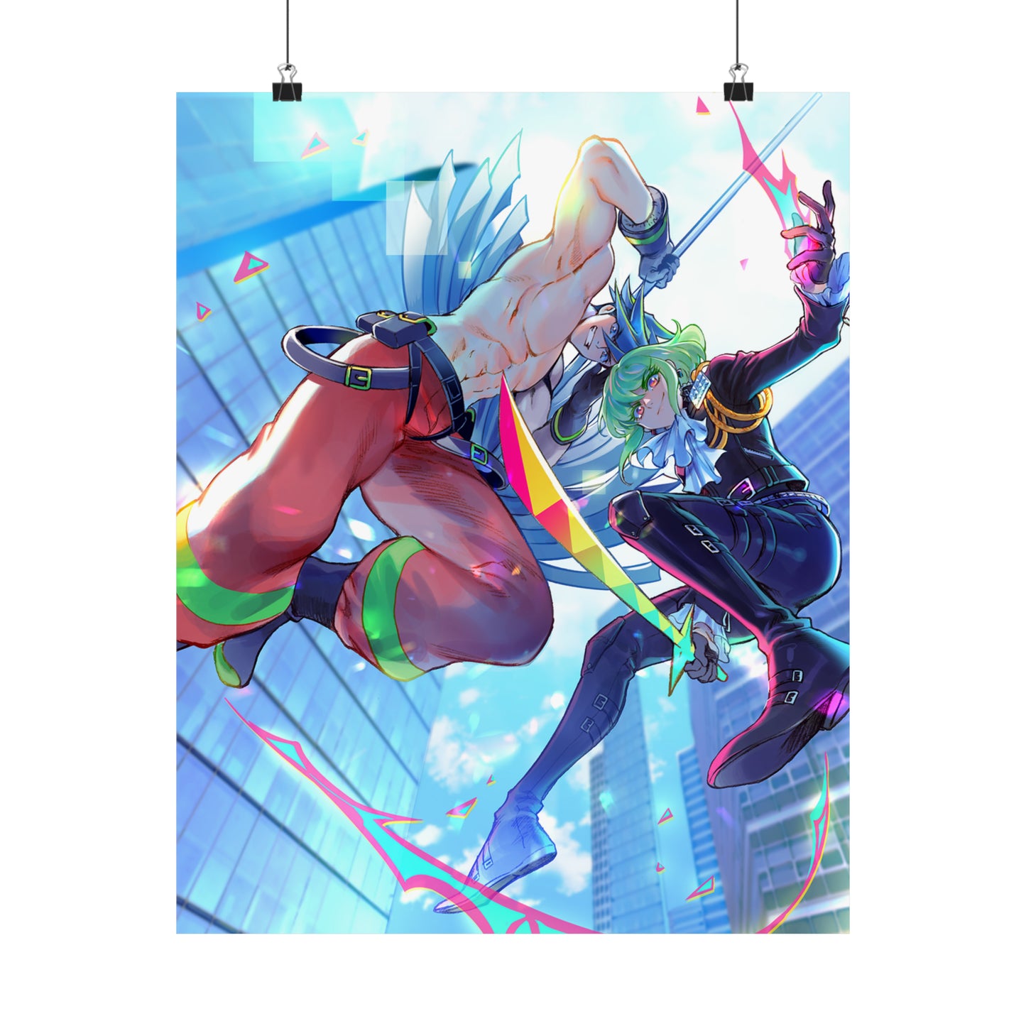 Promare Anime Poster - Galo and Lio Wall Art Print - Manga Decor - Premium Matte Vertical Poster