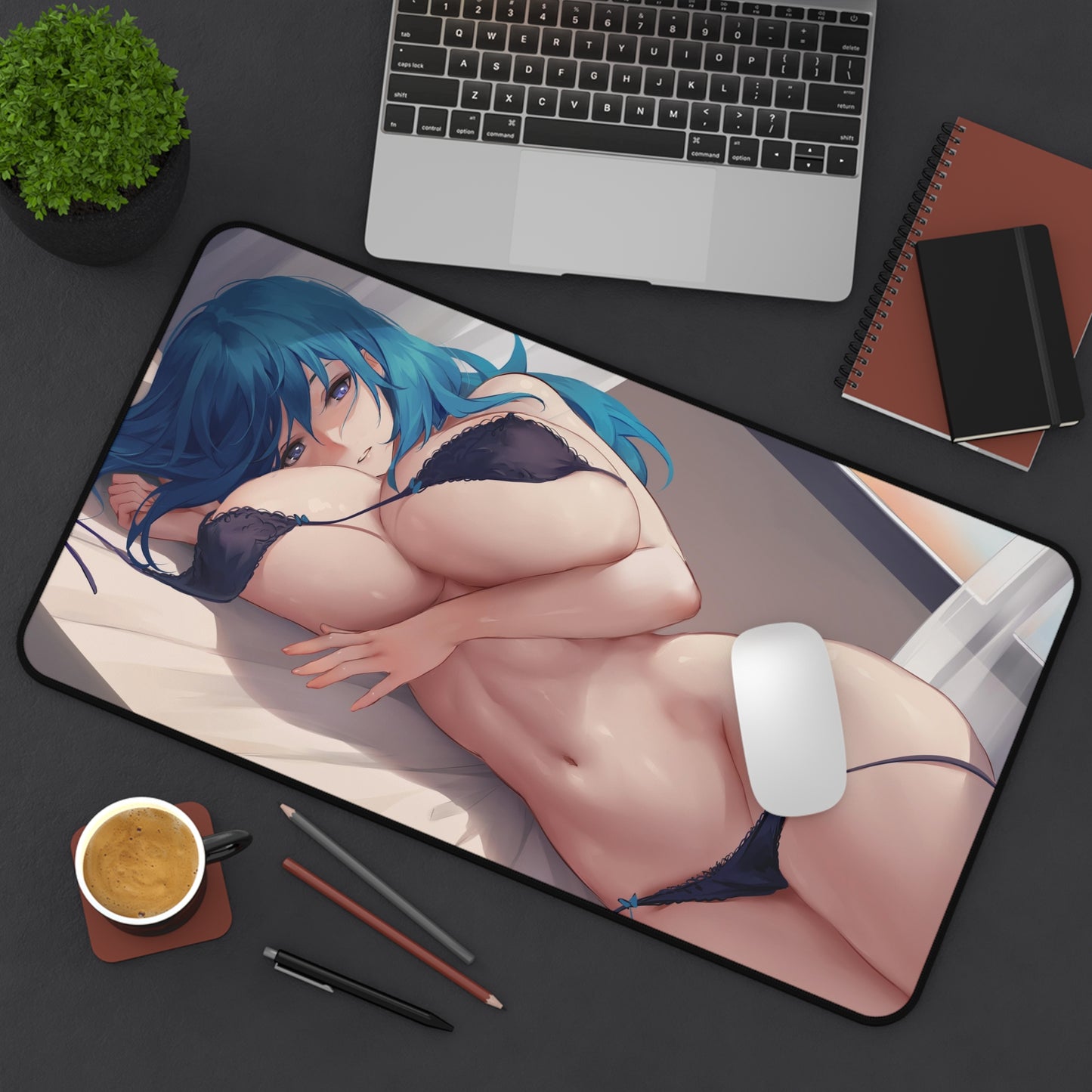 Fire Emblem Three Houses Mousepad - Large Byleth Oppai Ecchi Desk Mat - Boobs Mouse Pad - Sexy Girl Playmat