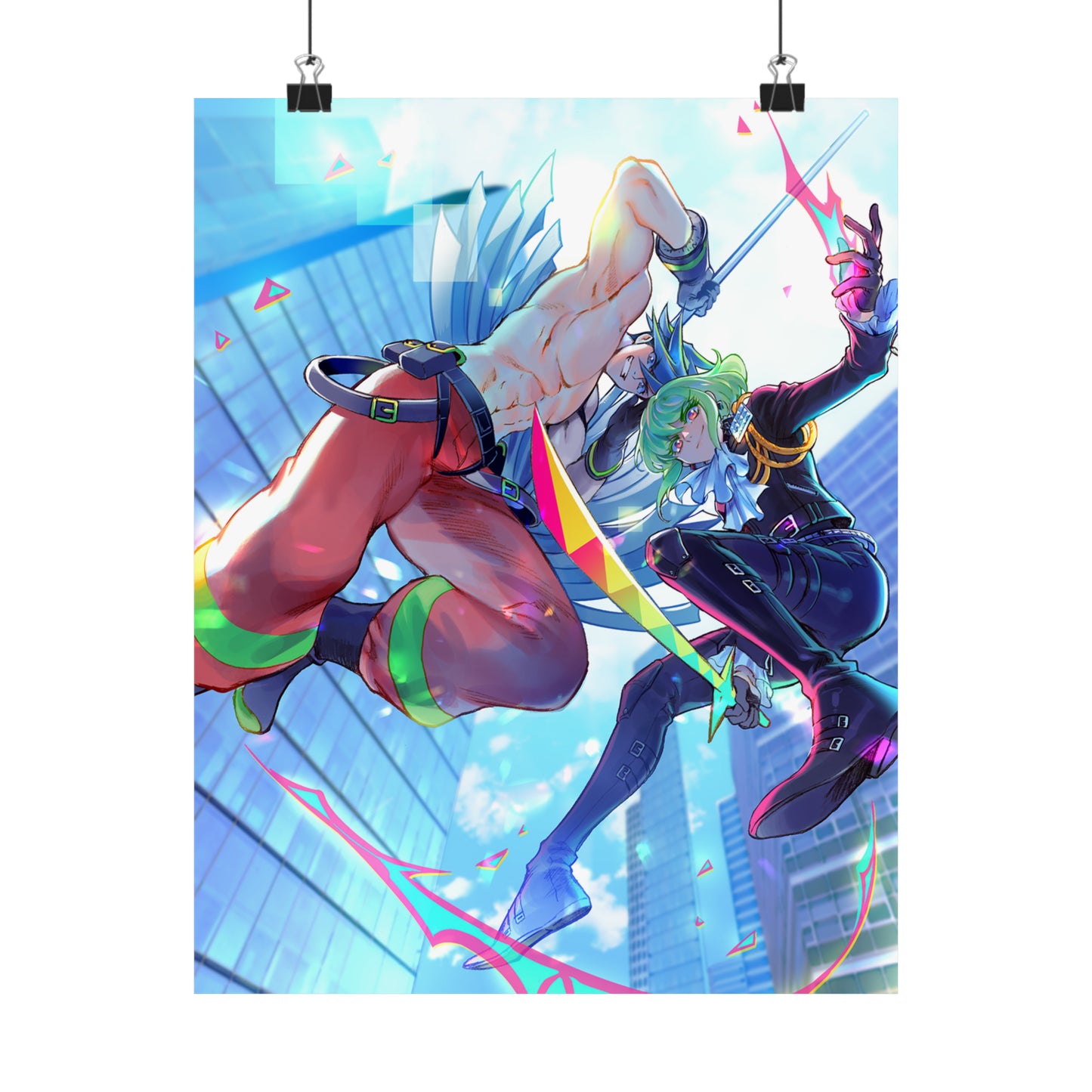 Promare Anime Poster - Galo and Lio Wall Art Print - Manga Decor - Premium Matte Vertical Poster