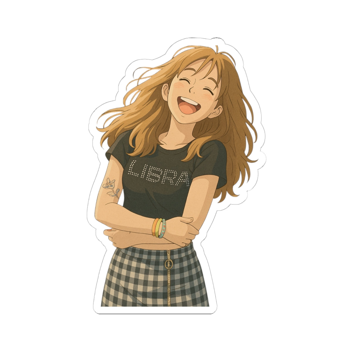 Cheerful Libra Girl Kiss-Cut Stickers, Perfect for Journals, Laptops, Scrapbooking, Gifts, and Zodiac Lovers