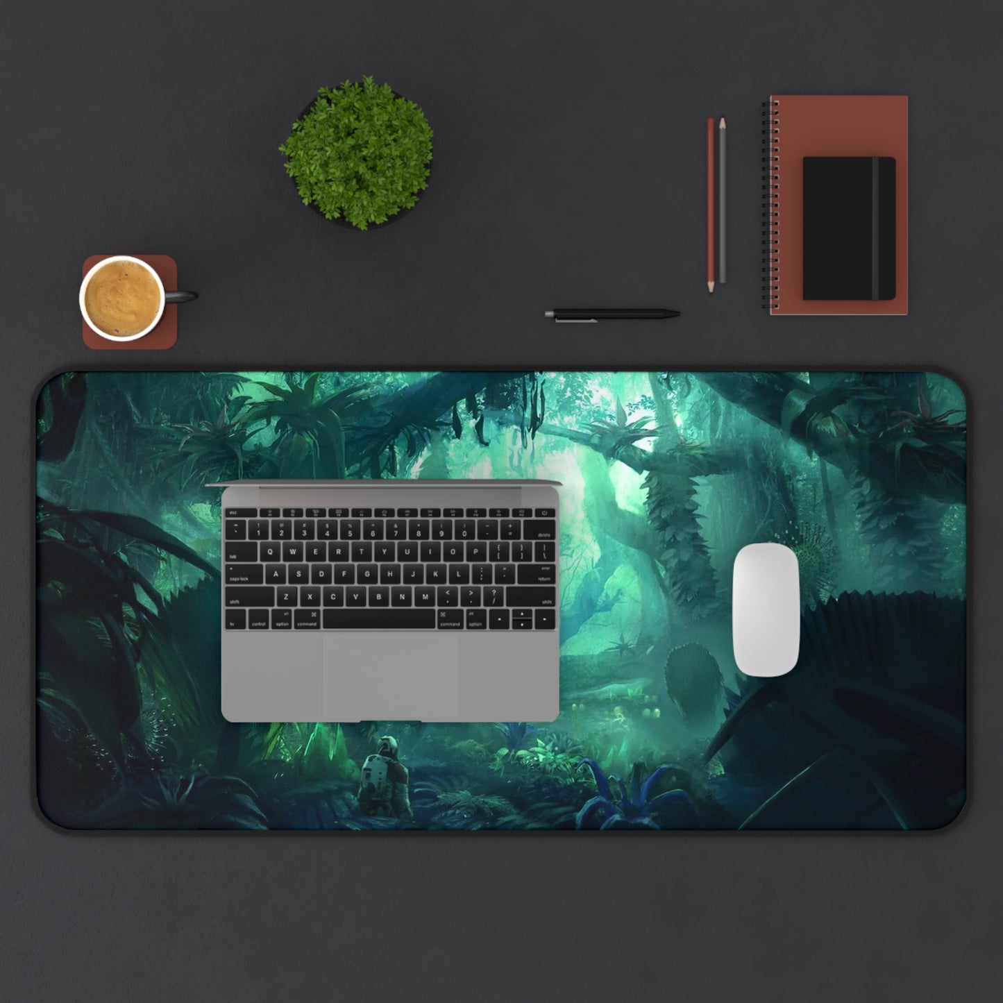 Starfield Mousepad - Jungle Planet Exploration Concept Art - XXL Gaming Desk Mat - Non Slip Gamer Playmat