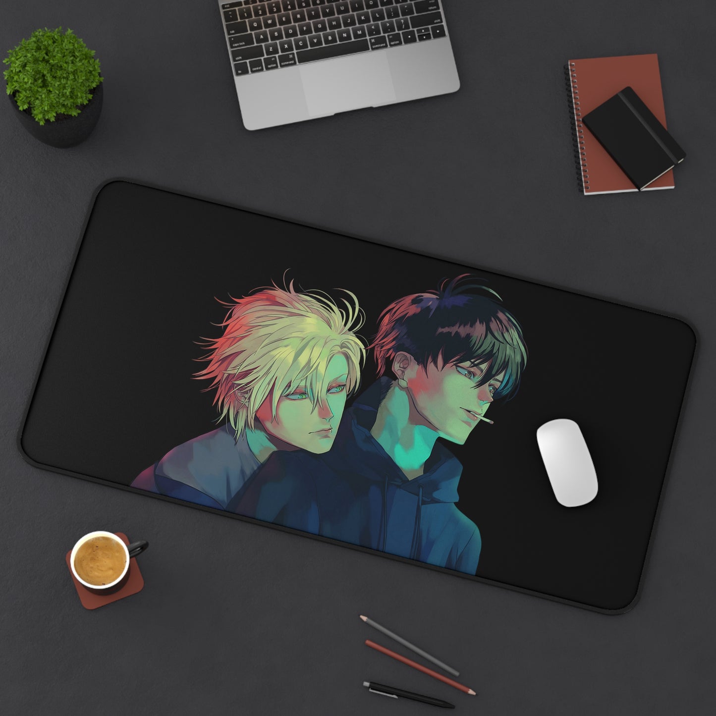 Banana Fish Mousepad - XXL Anime Desk Mat - Ash Lynx and Eiji Okumura Manga Desk Pad