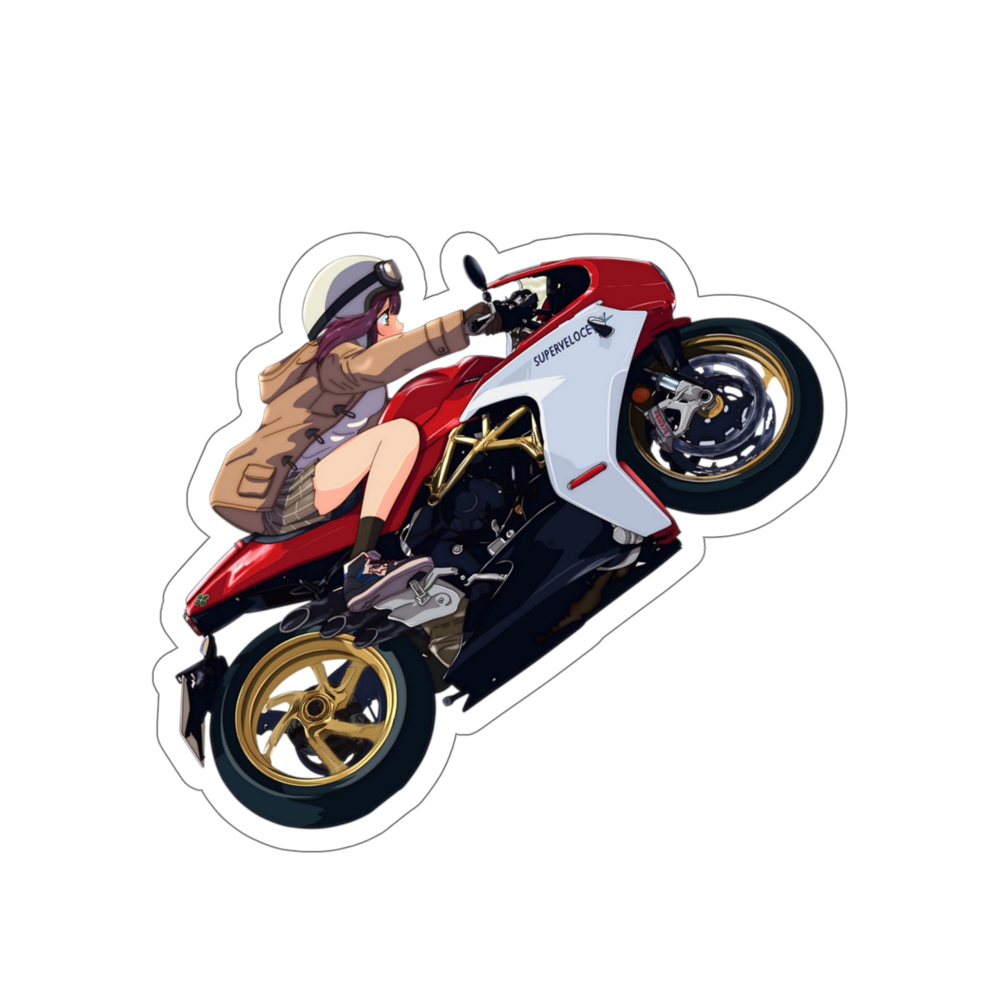 Yuru Camp Waterproof Sticker - Laid Back Camp Anime Vinyl Decal - Biker Ayano Toki Car Decal - Yurucamp Laptop Sticker - Manga Decal