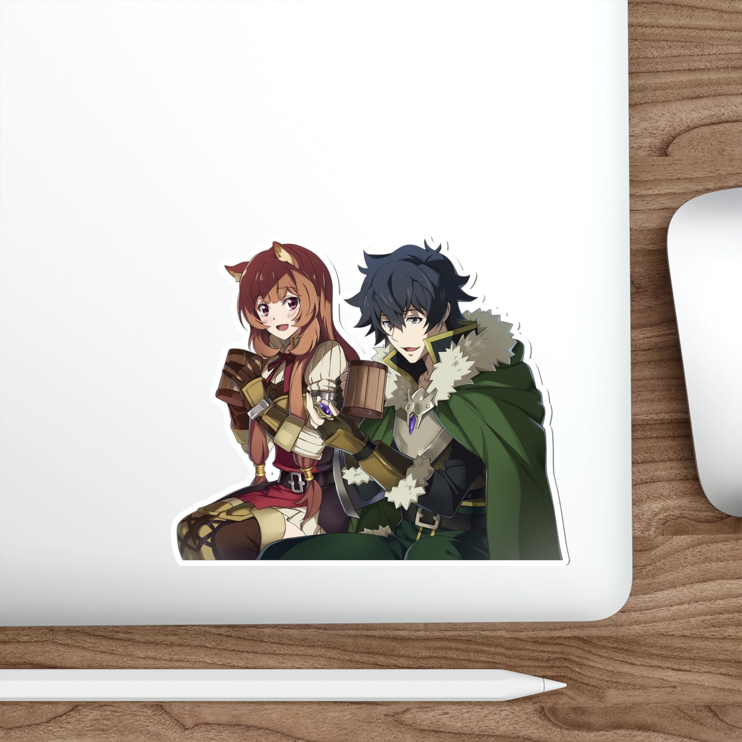 The Rising of the Shield Hero Waterproof Sticker - Raphtalia and Naofumi Iwatani Anime Vinyl Decal - Car Bumper Sticker - Laptop Sticker