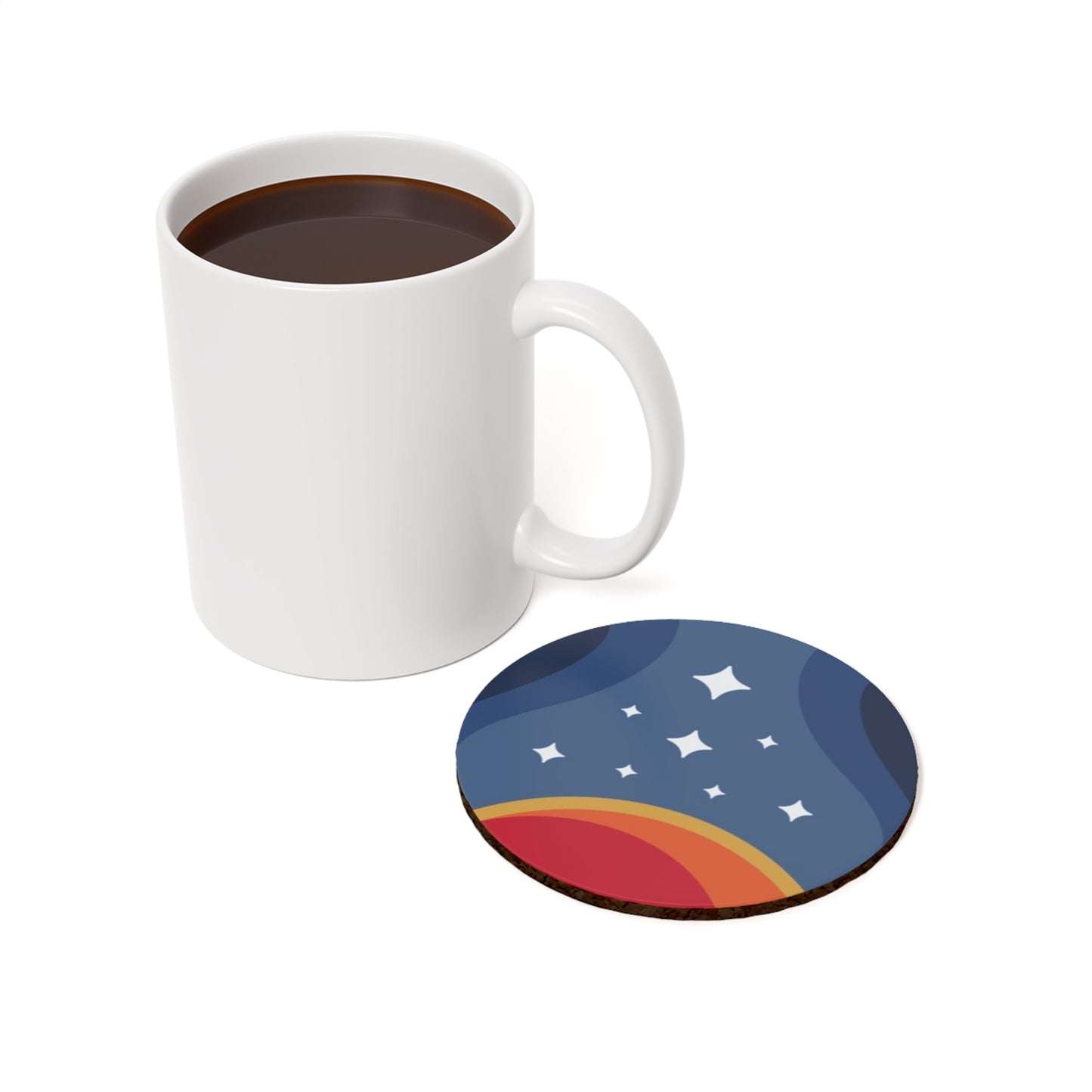 Starfield Constellation Logo Round Coaster - Sci Fi Car Coaster - Cork Back Coaster