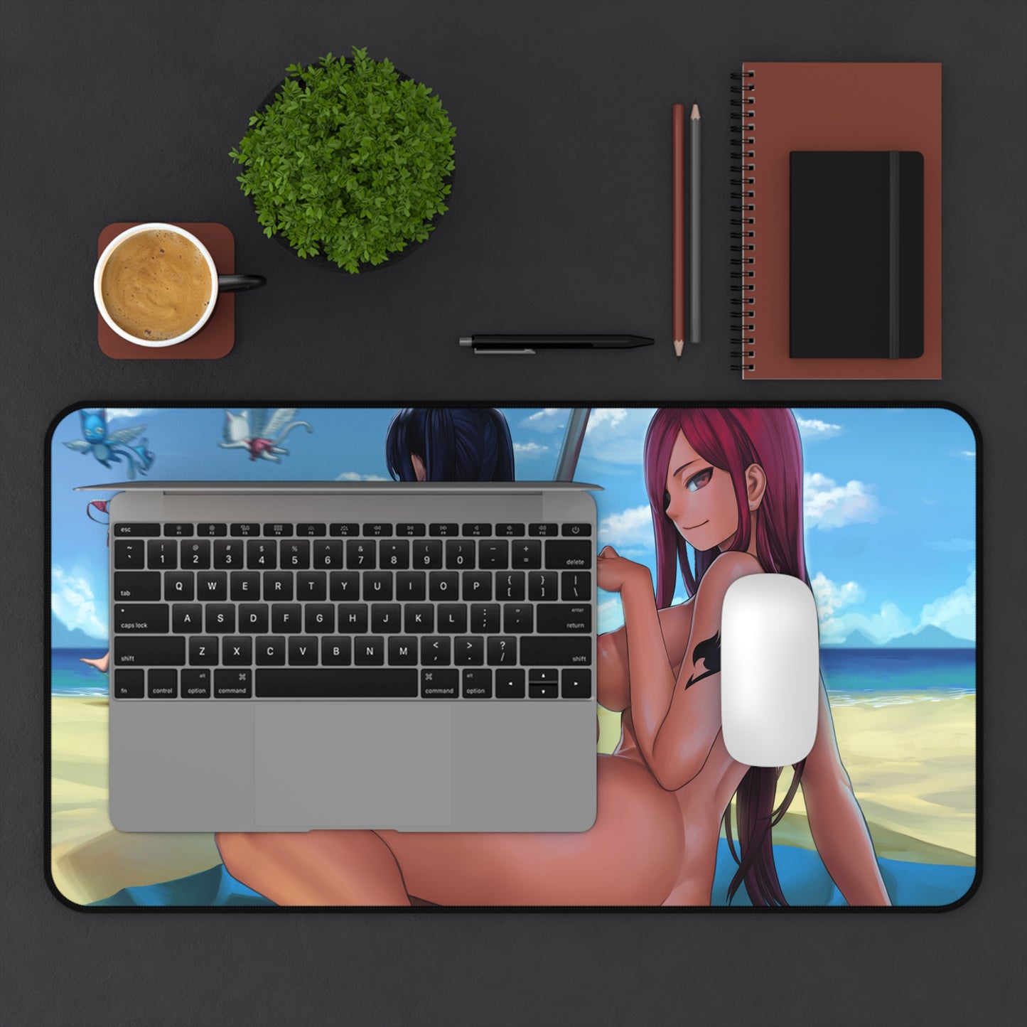 Fairy Tail Ecchi Mousepad - Nude Erza Scarlet And Friends - Large Desk Mat - MTG Playmat