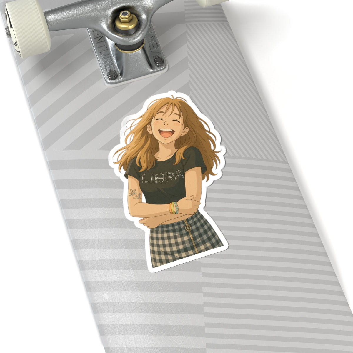 Cheerful Libra Girl Kiss-Cut Stickers, Perfect for Journals, Laptops, Scrapbooking, Gifts, and Zodiac Lovers