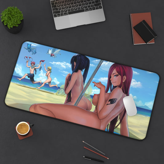 Fairy Tail Ecchi Mousepad - Nude Erza Scarlet And Friends - Large Desk Mat - MTG Playmat