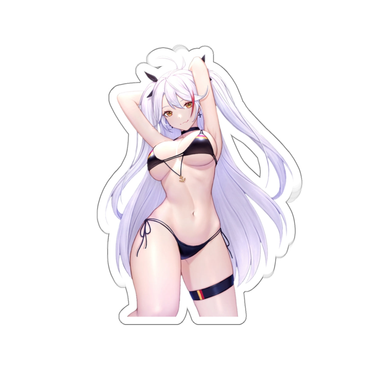 Azur Lane Waterproof Sticker - Sexy Bikini Prinz Eugen Gaming Vinyl Decal - Anime Waifu Car Decal - Laptop Sticker