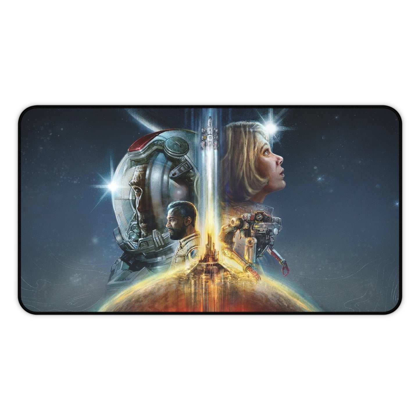 Starfield Desk Mat - Journey into Space XXL Gaming Mousepad - Non Slip Gamer Playmat - Sci Fi Art Gift