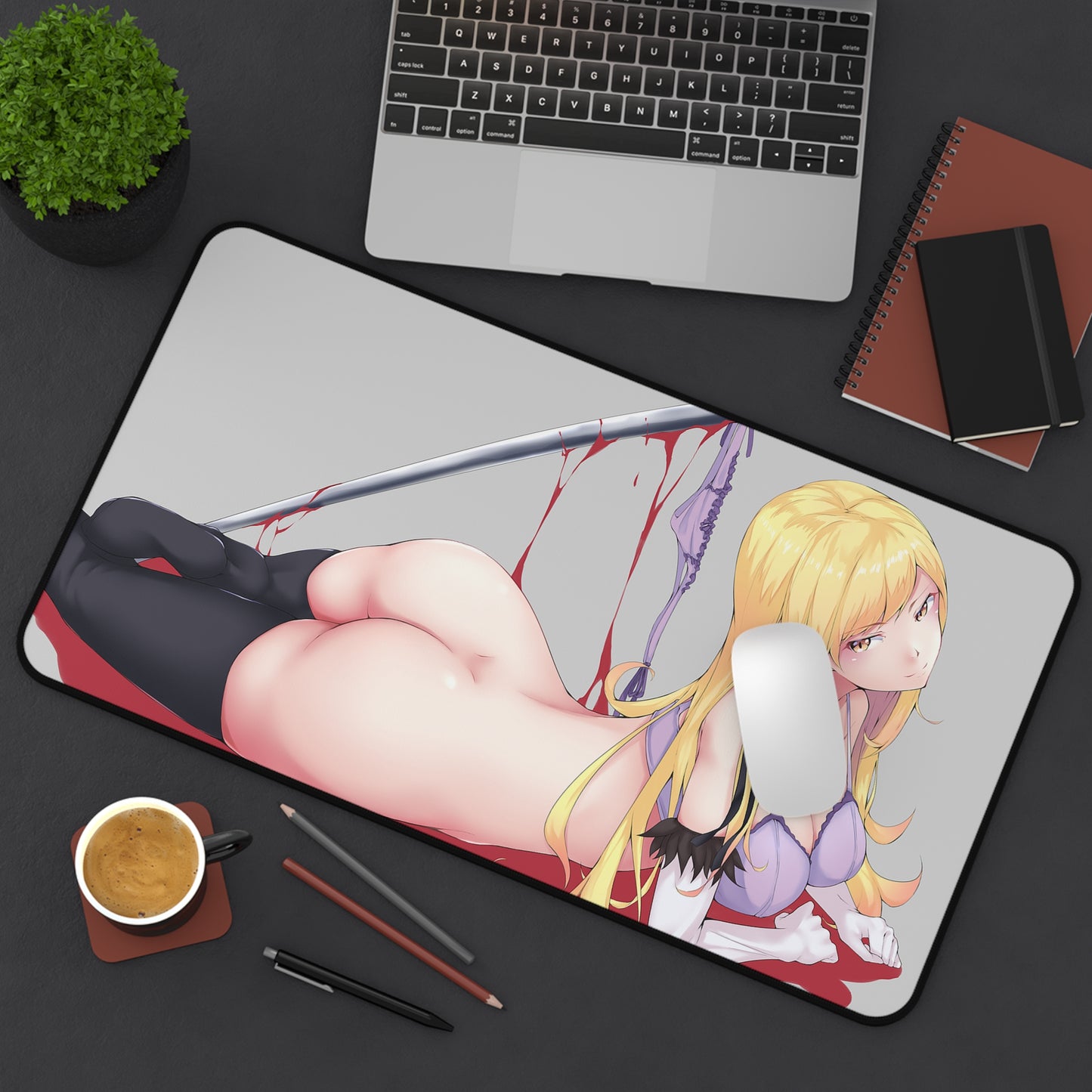 Monogatari Series Ecchi Mousepad - Nude Shinobu Oshino - Large Desk Mat